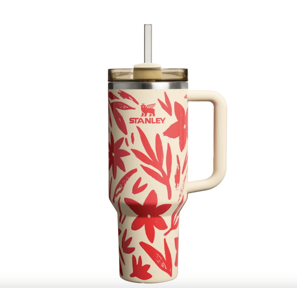 Floral design Stanley tumbler for Mother's Day gift